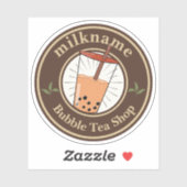 Modern Bubble Tee Milchladen Café Café Aufkleber (Blatt)