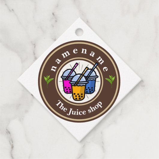 Modern Bubble Tee Milchladen Café Café Geschenkanhänger (Vorderseite)