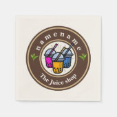 Modern Bubble Tee Milchladen Café Café Serviette (Vorderseite)