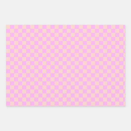 Modern Bubblegum & Soft Peach Wrapping Paper Pack Geschenkpapier Set (Vorderseite 2)