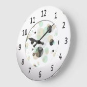 Modern Bubbles with Shiny Metallic Digits Circle Große Wanduhr (Winkel)