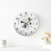 Modern Bubbles with Shiny Metallic Digits Circle Große Wanduhr (Zuhause)