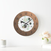 Modern Bubbles with Shiny Metallic Digits Circle Große Wanduhr (Zuhause)