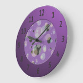 Modern Bubbles with Shiny Purple Digits Circle Große Wanduhr (Winkel)