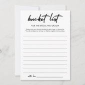 Modern Bucket List Brautparty Game Card Einladung (Vorderseite)