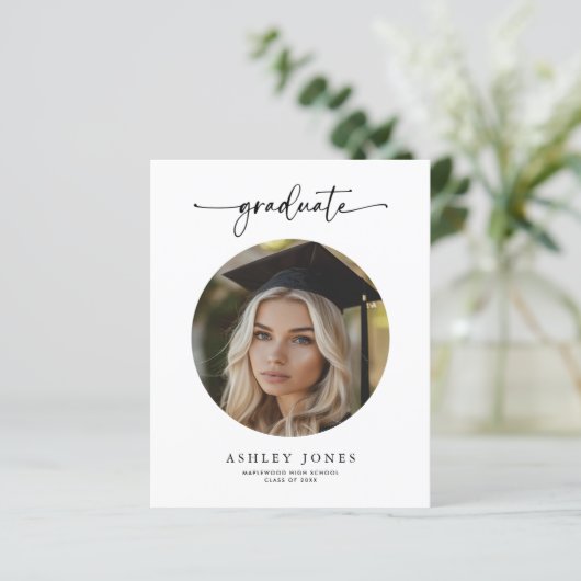 Modern Budget Foto Collage Abschluss Einladung (Stehend Vorderseite)