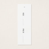 Modern Budget Logo Fashion Hanging Price Tag (Rückseite)