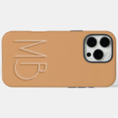 Modern Buff Monogram Initials zeitgemäß Case-Mate iPhone Hülle (Rückseite (Horizontal))