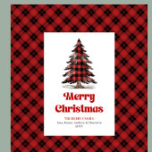 Modern buffalo gift bag custom name Christmas tree Mittlere Geschenktüte