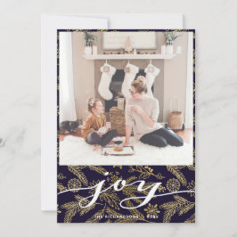 Modern Buffalo Kariert Elegantes Script JOY Einfac Feiertagskarte