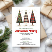 Modern buffalo plaid Christmas tree printable Einladung
