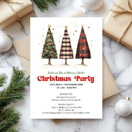 Modern buffalo plaid Christmas tree printable  Einladung