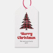 Modern Buffalo Tree Christmas Gift Tag Geschenkanhänger (Vorderseite)