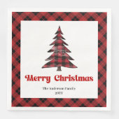 Modern buffalo tree napkins personalized holiday serviette (Vorderseite)