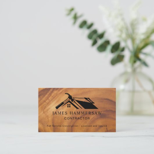 Modern Building Construction Contractor Visitenkarte (Stehend Vorderseite)