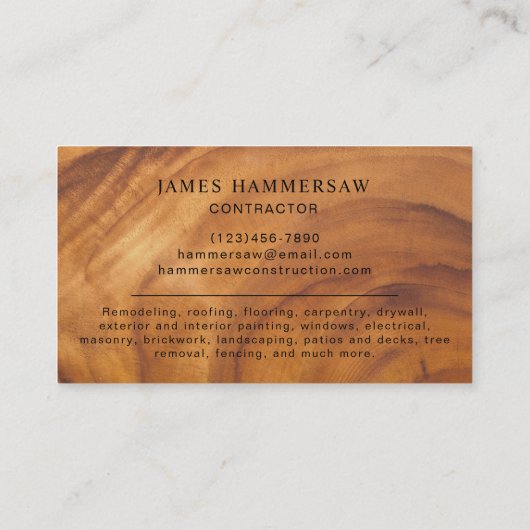 Modern Building Construction Contractor Visitenkarte (Rückseite)