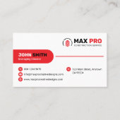 Modern Building & Construction, Contractor White Visitenkarte (Rückseite)