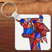Modern Bull Icon Keychain – Clean Zodiac‑Style Schlüsselanhänger (Vorderseite)