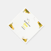 Modern Bumble bees Thema Erster Geburtstag Nickerc Serviette (Ecke)