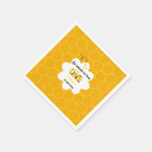 Modern Bumble bees Thema Erster Geburtstag Serviette (Ecke)