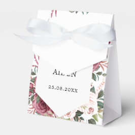 Modern Burgund Elfenbein Creme Pink Floral Wedding Geschenkschachtel