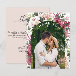 Modern Burgund Elfenbeinkühe Rosa Foto Dankeskarte