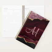 Modern Burgund Gold Glitzer Agate Monogram 2024 Planer (Anzeige)