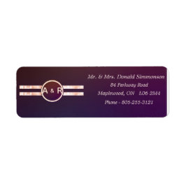 Modern Burgund Pink Wedding Return Label