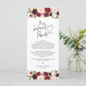 Modern Burgund Place Einstellung Danke Karte (Stehend Vorderseite)