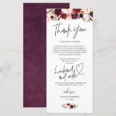 Modern Burgund Place Einstellung Danke Karte (Vorne/Hinten)