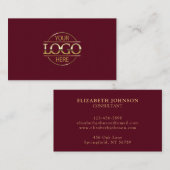 Modern Burgund Red Beruflich Company Logo Visitenkarte (Vorne/Hinten)