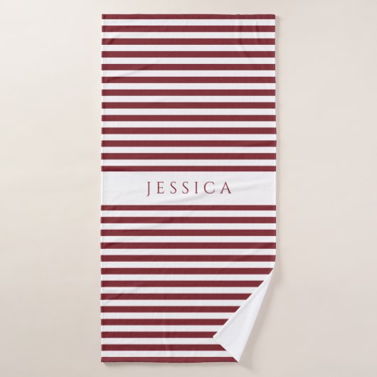 Modern Burgund Stripmuster Badhandtuch Set (Badehandtuch)