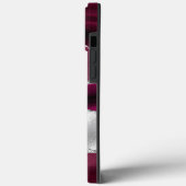 Modern Burgund und Silver Agate Monogram Case-Mate iPhone Hülle (Rückseite / Links)