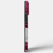 Modern Burgund und Silver Agate Monogram Case-Mate iPhone Hülle (Rückseite / Rechts)