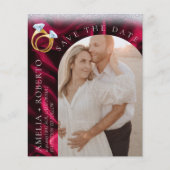 Modern Burgund Velvet Save the Date Fotokarte Flyer (Vorne)