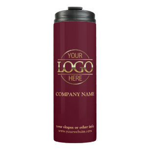 Modern Burgund Werbefirma-Logo Thermosbecher