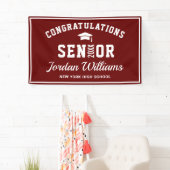 Modern Burgund White 2023 Graduation Party Banner (Insitu)