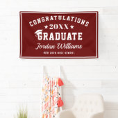 Modern Burgund White 2024 Graduation Party Banner (Insitu)