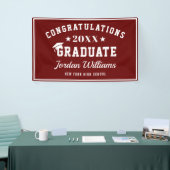 Modern Burgund White 2024 Graduation Party Banner (Messeveranstaltung)