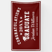 Modern Burgund White 2024 Graduation Party Banner (Vertikal)