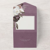 Modern Burgund & White Peonys & Rose Kein Abendess All In One Einladung (Außenbereich)