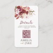 Modern Burgundy & Blush Wedding Details  Begleitkarte (Vorderseite)