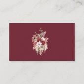 Modern Burgundy Boho Flat Wedding Place Card  Platzkarte (Rückseite)
