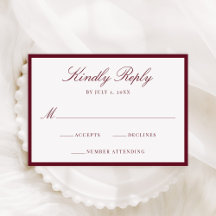 Modern Burgundy Border Wedding