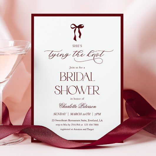 Modern Burgundy Bridal Shower Invitation Einladung