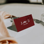 Modern Burgundy Cream Unique Wedding Place Cards Tischnummer