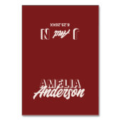 Modern Burgundy Cream Unique Wedding Place Cards Tischnummer (Vorderseite)