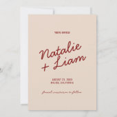 Modern Burgundy Cream Whimsical Unique Wedding  Save The Date (Rückseite)