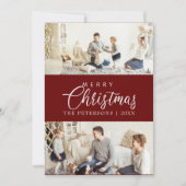 Modern Burgundy Foto Collage Weihnachten (Vorderseite)