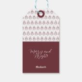 Modern Burgundy Frohe Weihnachtsbaum Geschenkanhänger (Rückseite)